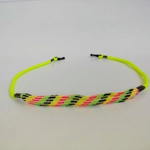 Cotton Stripe Nylon Eyeglasses Cord (Yellow)